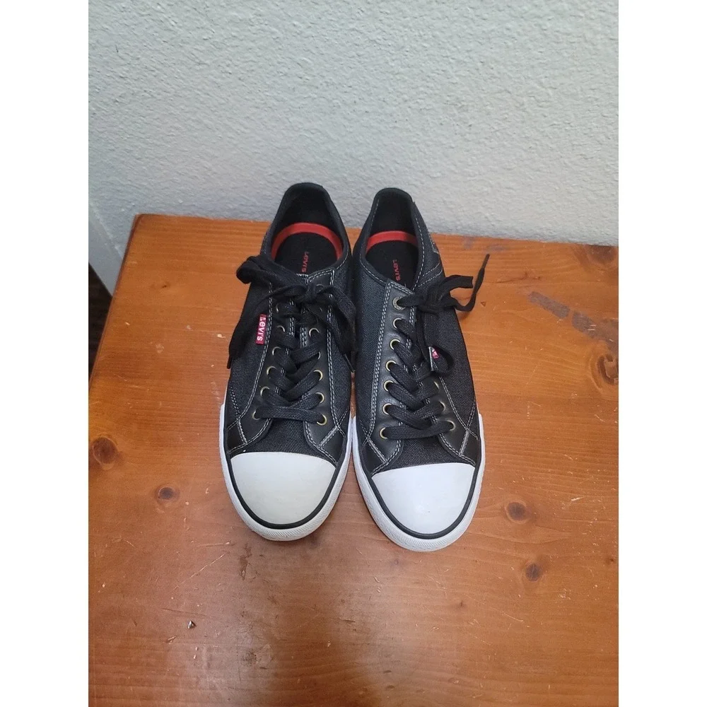 Levi's  black‎ denim low top lace up men's casual Festival Grunge Boho sneakers